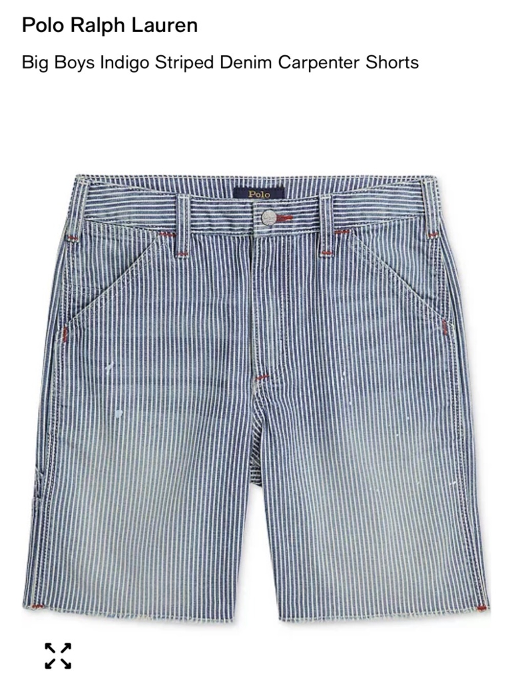 Ralph Lauren Indigo Striped Denim Carpenter Shorts